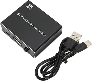 KOSDFOGE Displayport Switch 8K At 30Hz 4K At 120Hz 1080P At 240Hz 2 in 1 Out Or 1 in 2 Out Bi Directional DP 1.4 Switch