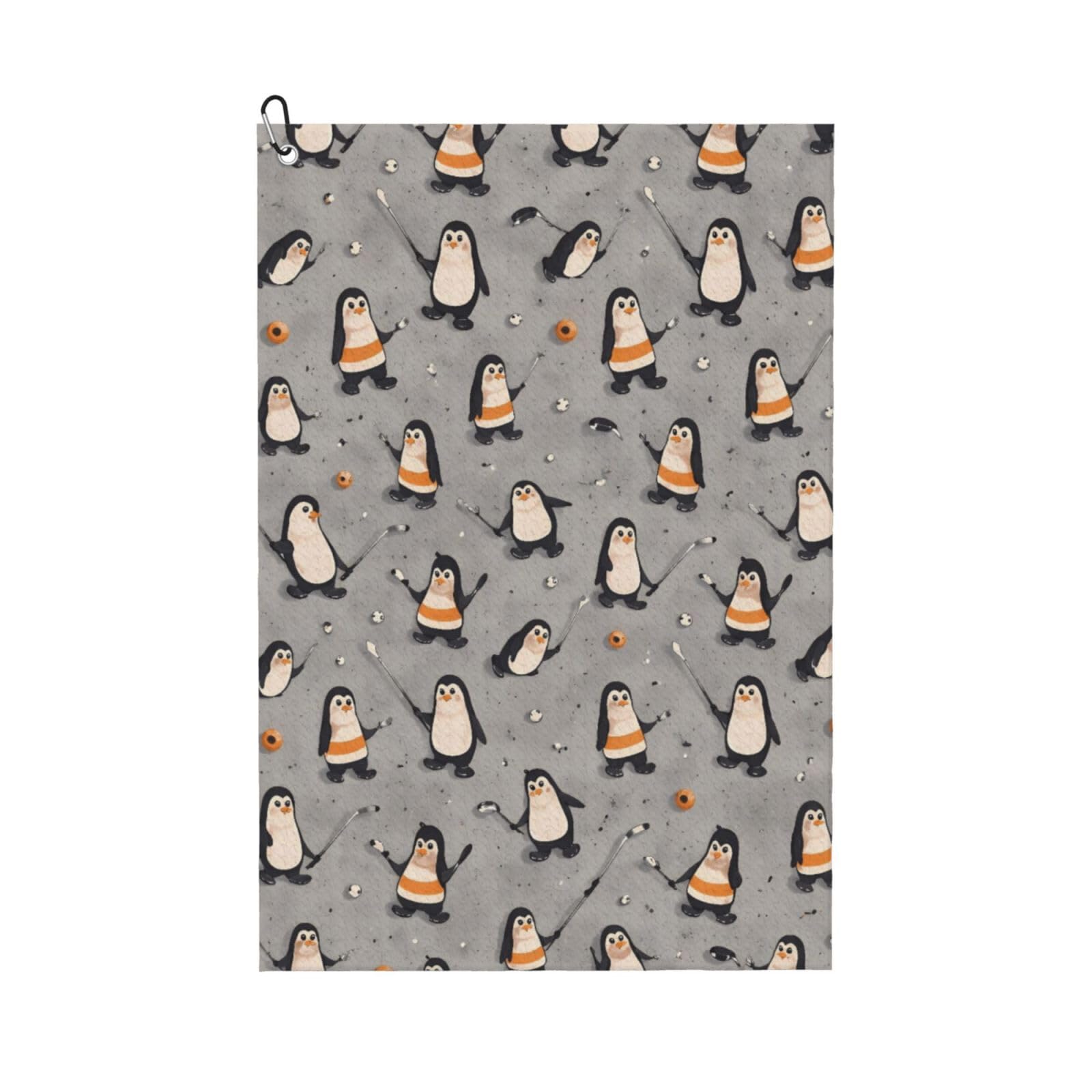 Oudrspo Penguins Playing Golf Multi-Functional Golf Towel | Absorbent Quick Drying 16x24in