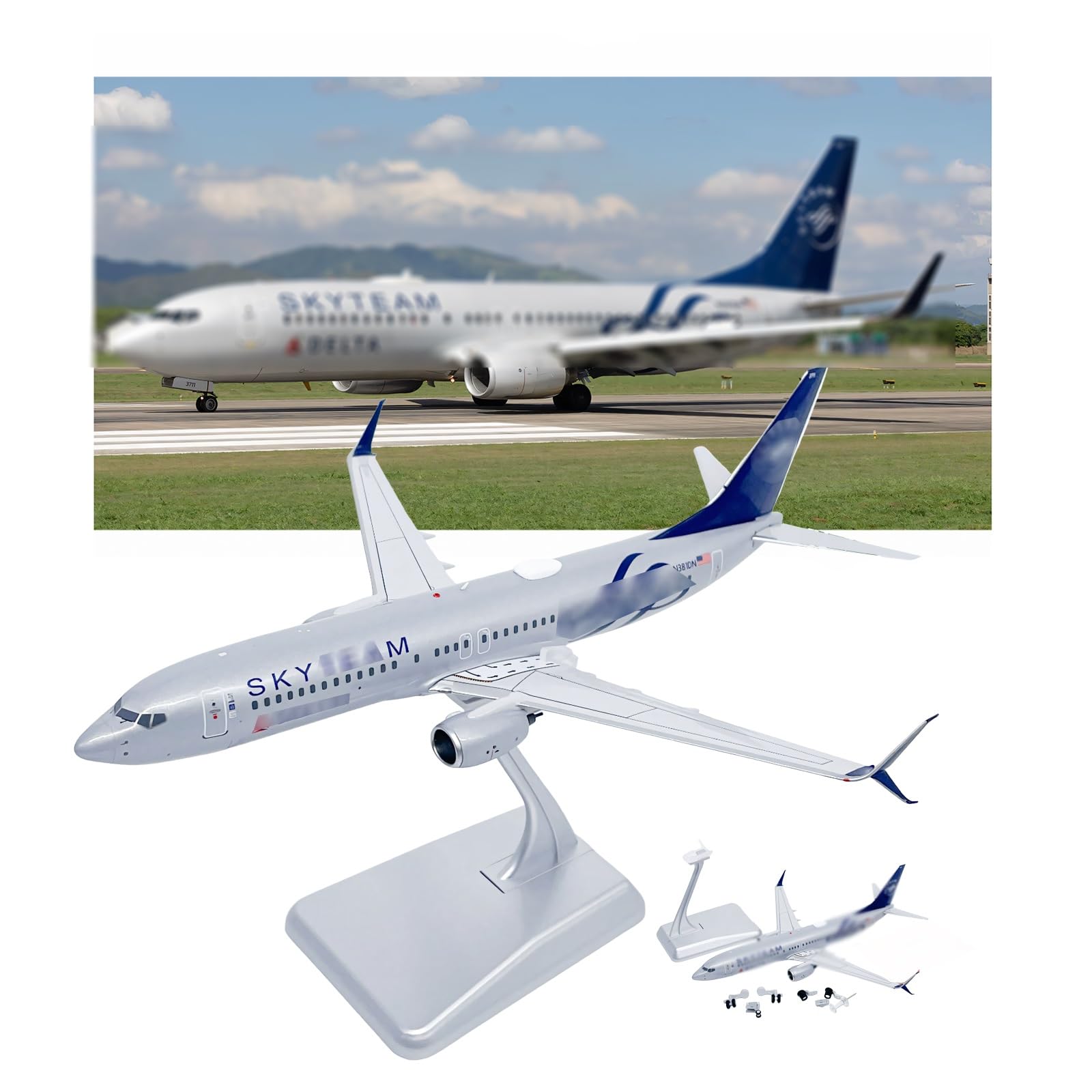 Replica in metallo pressofuso in lega modello di aereo B737-800 in scala 1:200 con espositore, dettagliato for l'arredamento casa ufficio, regalo perfetto for gli appassionati aviazione