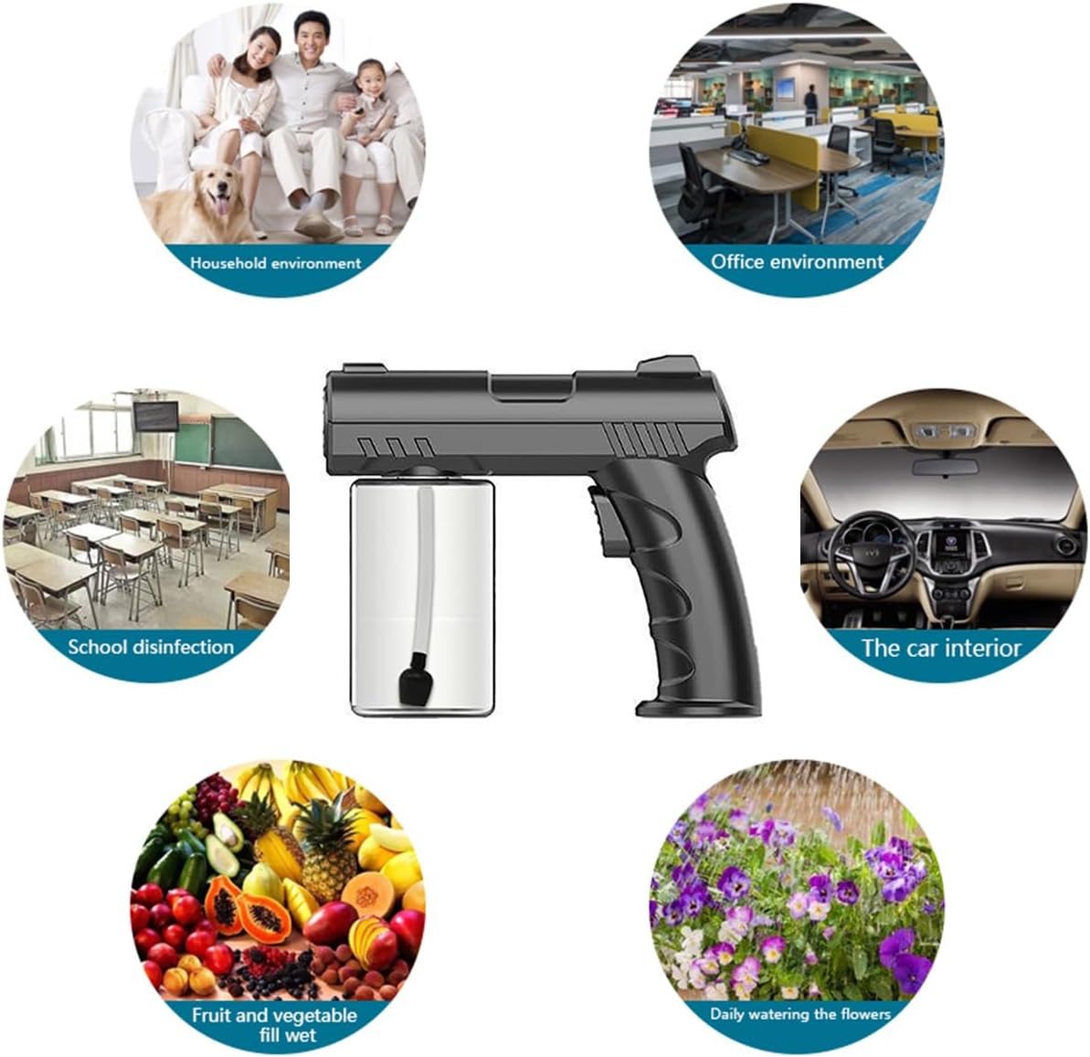 Handheld Electric Nano Disinfection Spray with Blue Light Technology - Portable Atomizer for Home, Office and Travel Use
