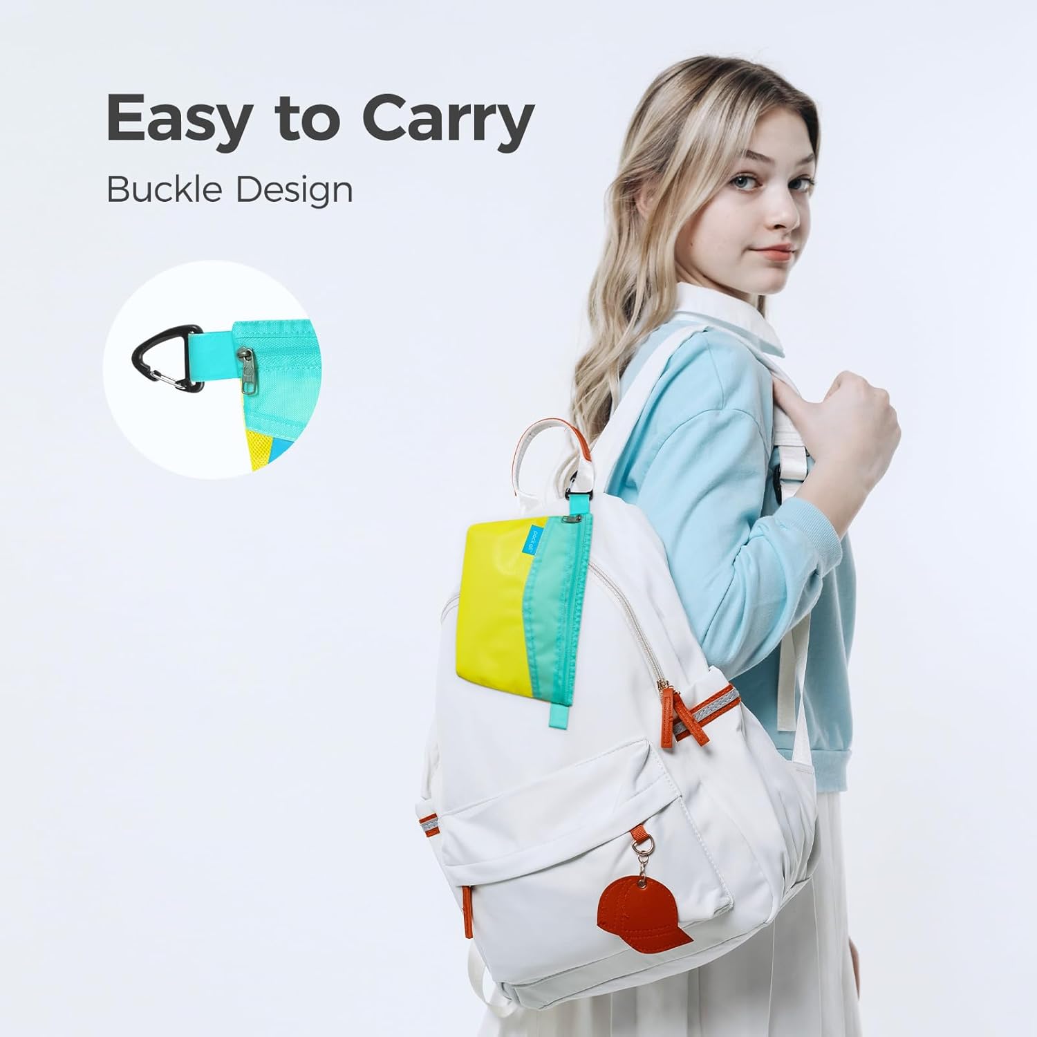 pack all Water-resistant Material Zipper Pouch, Mesh Zipper Bag for Storage, Travel, Office (Medium, Yellow) - Image 5