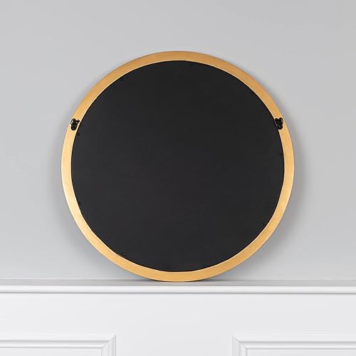 Miniatura 5 de Espejo de pared redondo tallado estilo antiguo de 26 pulgadas de diámetro, espejos de dormitorio para decoración de pared, espejo de pared redondo