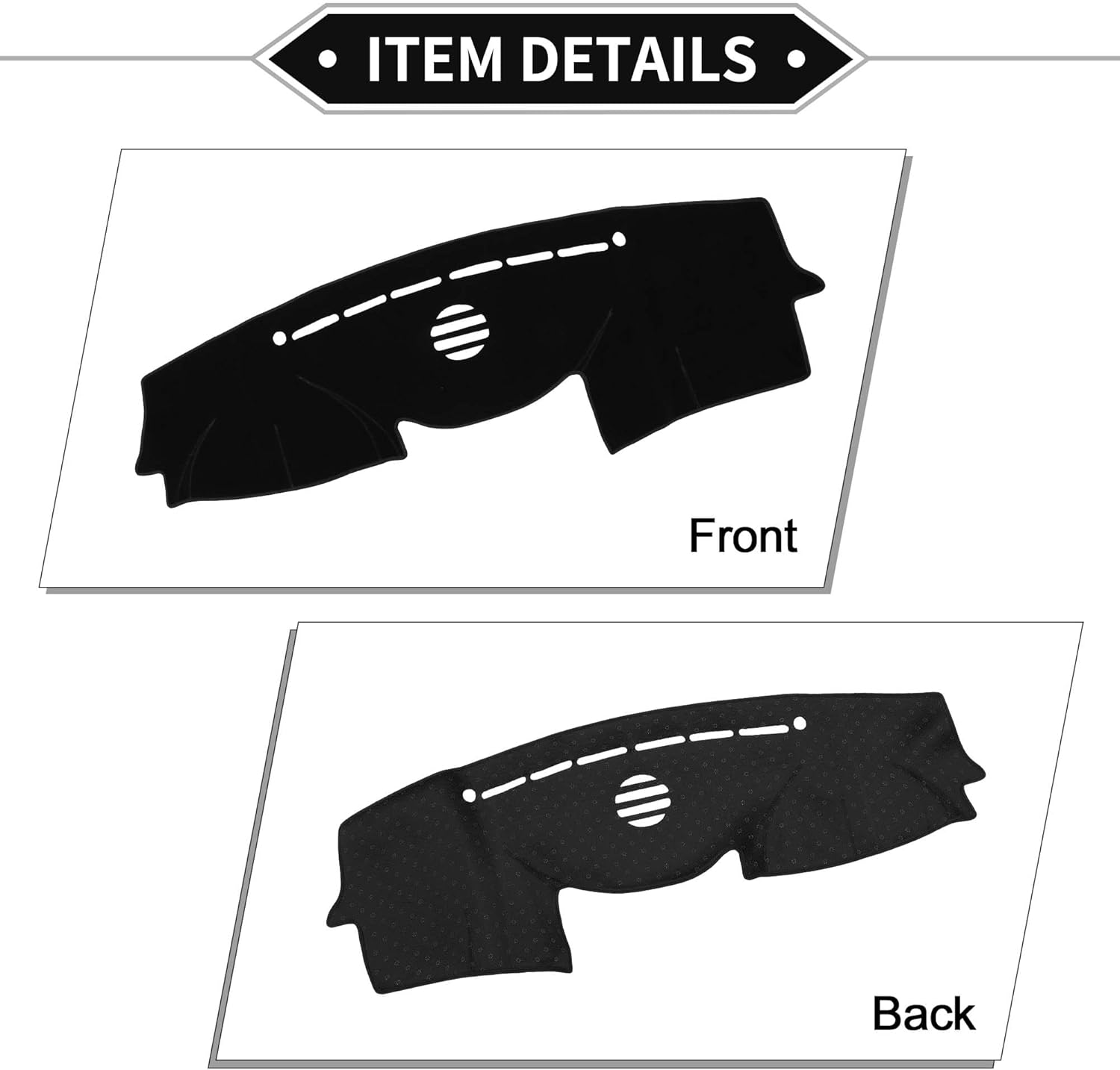 Dash Cover Compatible for Hyundai VeraCruz 2007-2012 with Audio, Non-Slip Dash Cover Mat Polyester Black Front Dash Cover Mat