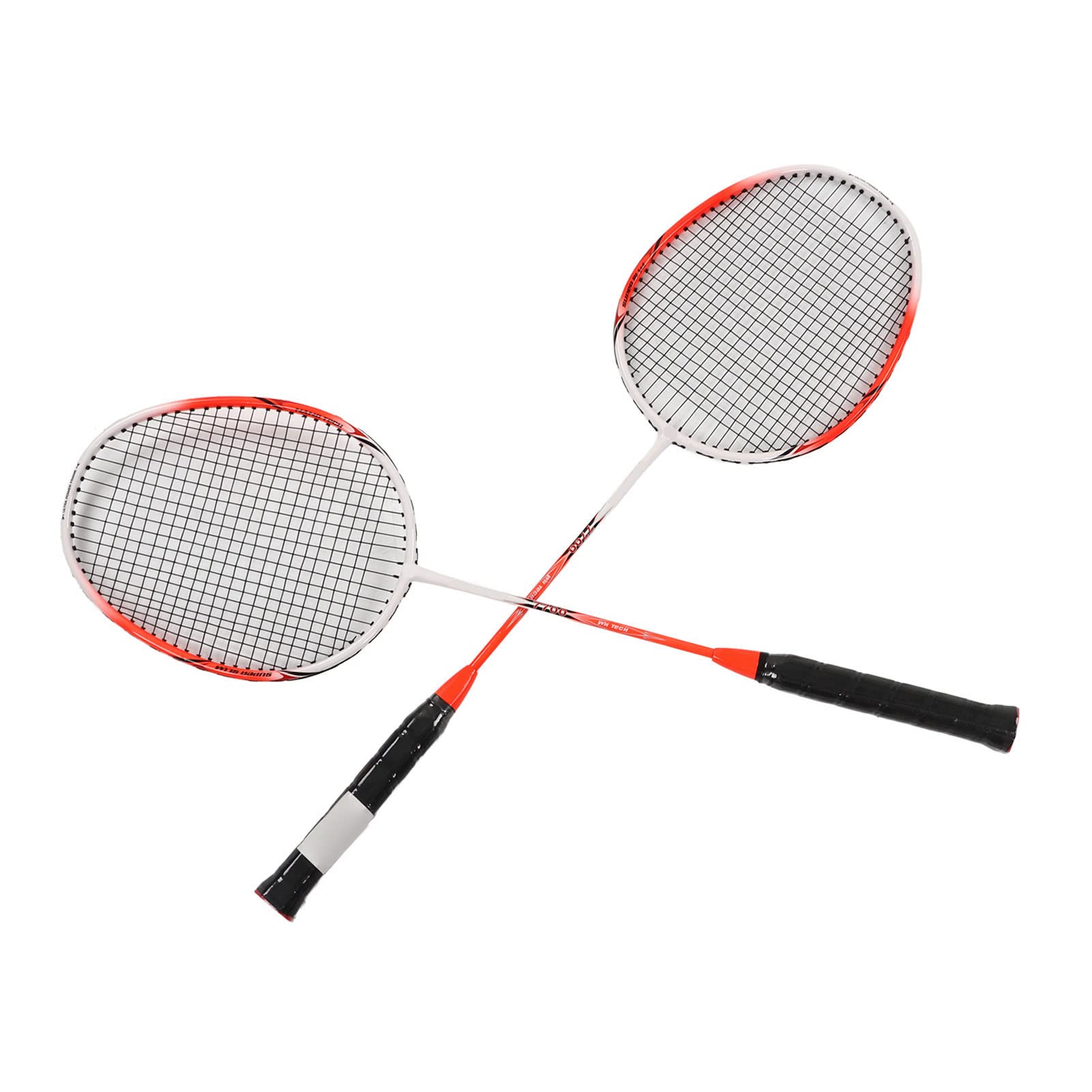 Racchette da badminton leggere in lega di carbonio per prestazioni migliorate per appassionati di sport all'aria aperta e dilettanti, 2 pezzi, arancione rosso