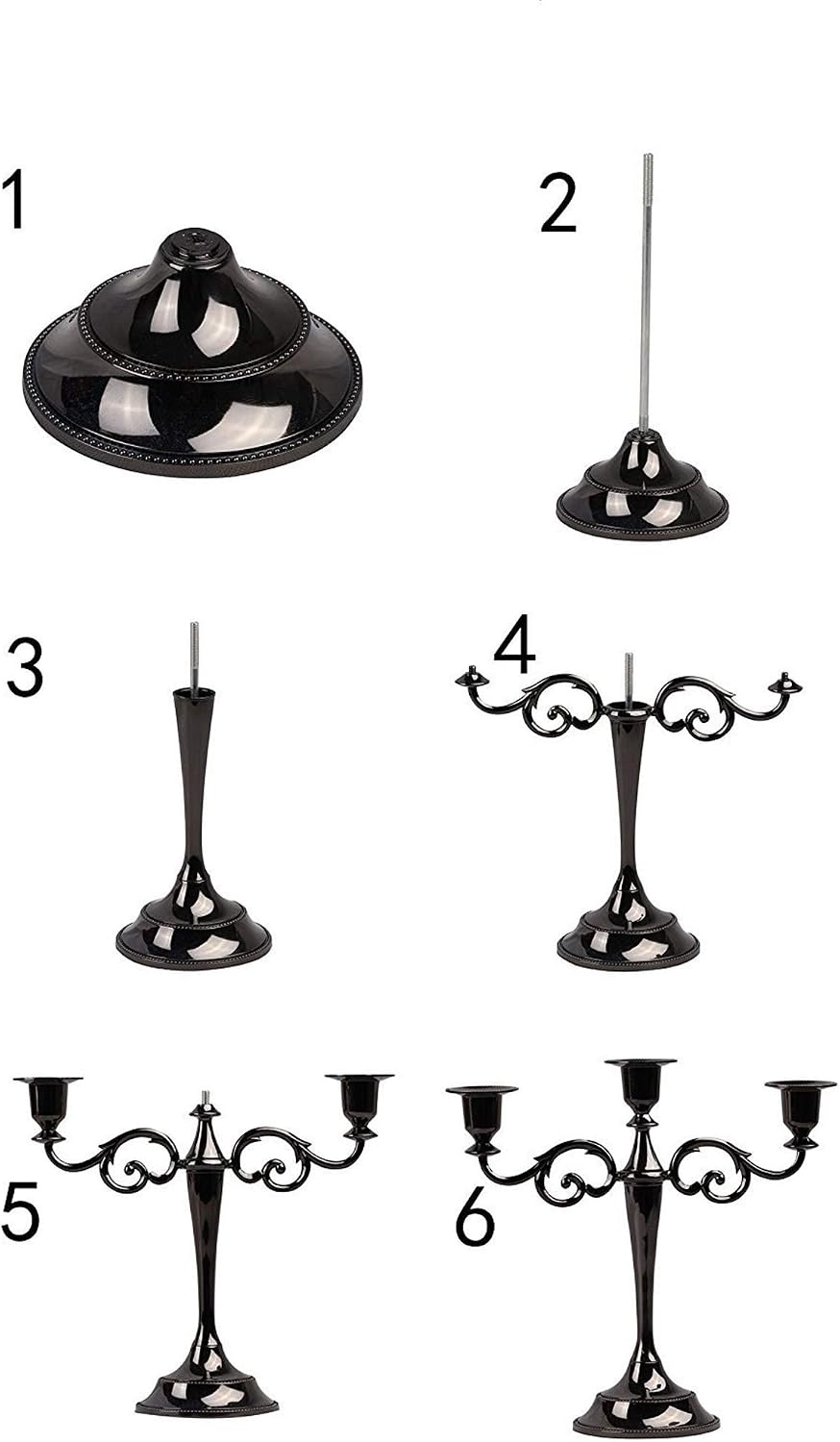 Retro Metal Candlestick 3 Arms 10" Tall Candle Holder Wedding Event Candelabra Candle Stand