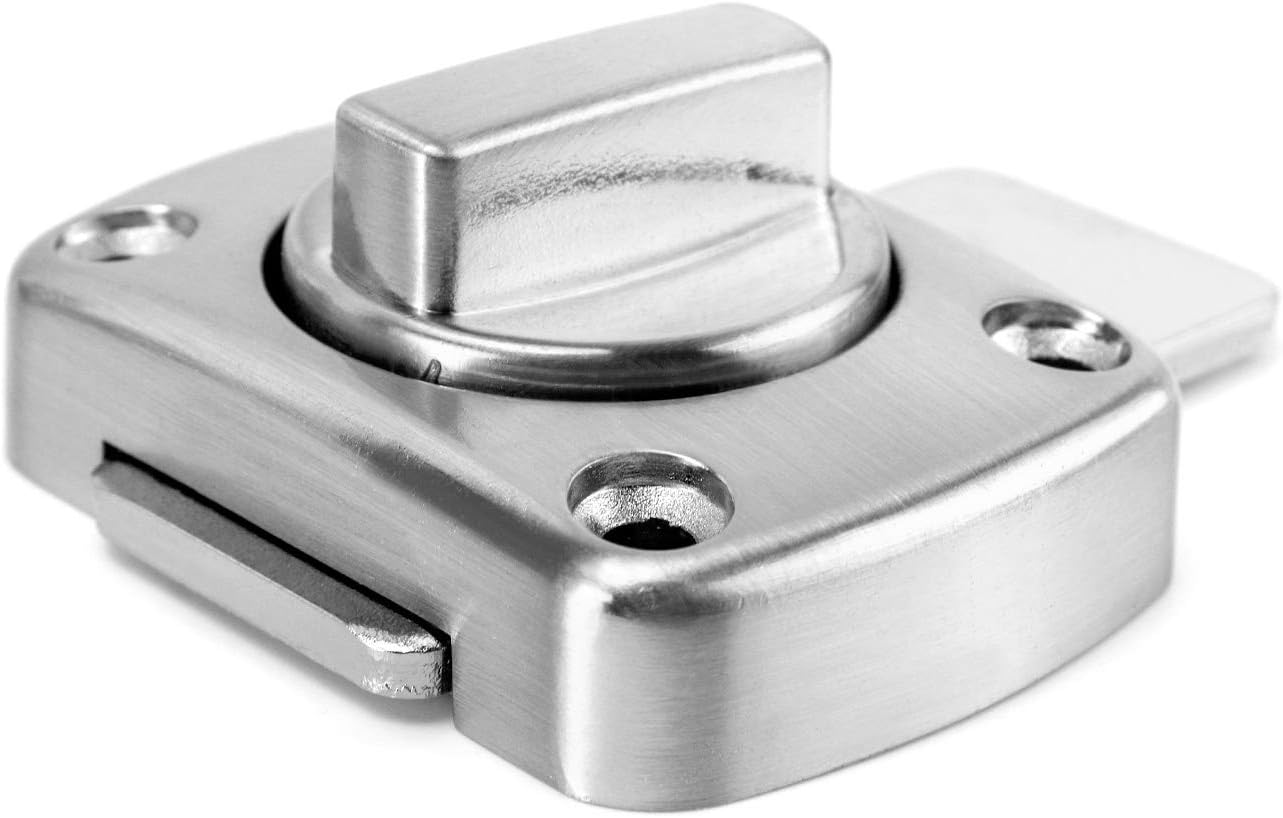QWORK® Rotate Bolt Latch Lock Stainless Steel Gate Bathroom Door Lock, Applicable to Various Doors, Silver 6 61PIvFI1m0L. AC SL1500