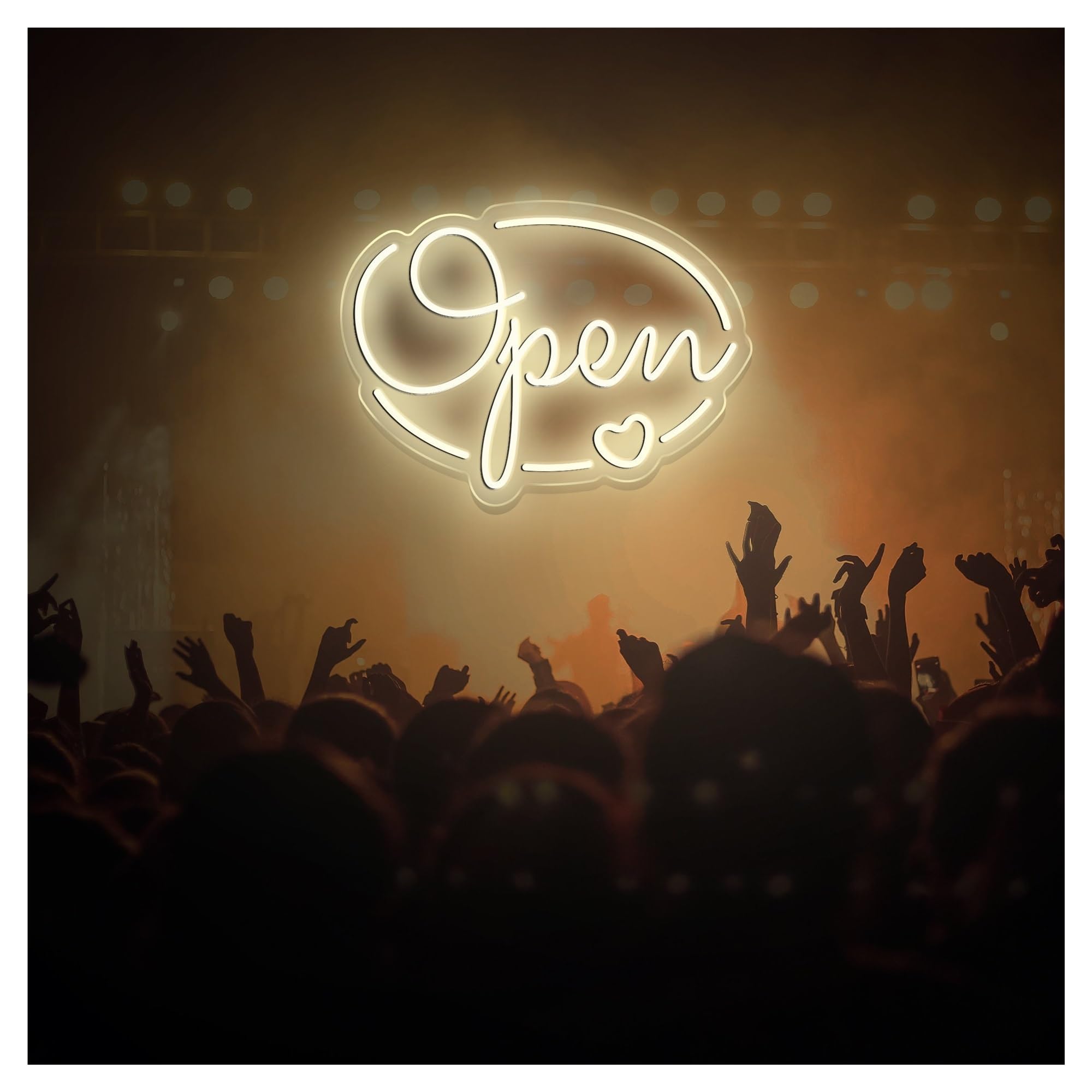 SHOUXI Sign Lamp Open Business Neon Sign, Suitable for Fitness Studio Decor with Brightness Adjustable 38cm