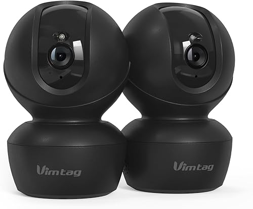 VIMTAG Cámara de seguridad 5G 2.5K para interiores, paquete de 2 cámaras para perros con altavoz Pan-Tilt 360 Seguimiento de movimiento, cámaras de