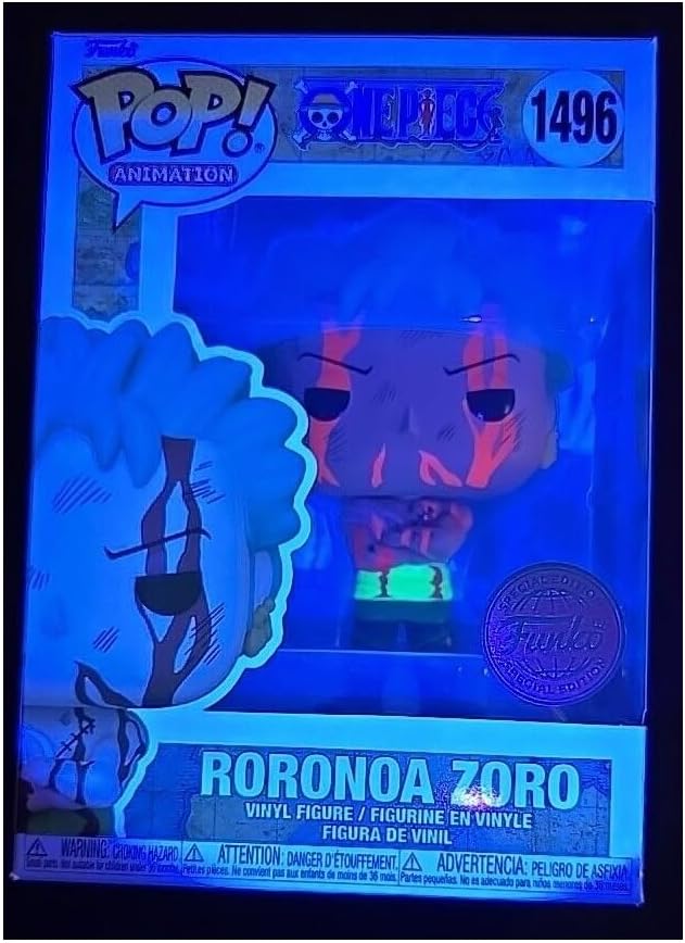 Funko One Piece Roronoa Zoro Nothing Happened Blacklight Belt and Face Blood Paint Misprint Variant Exclusive Special Edition Pop 1496