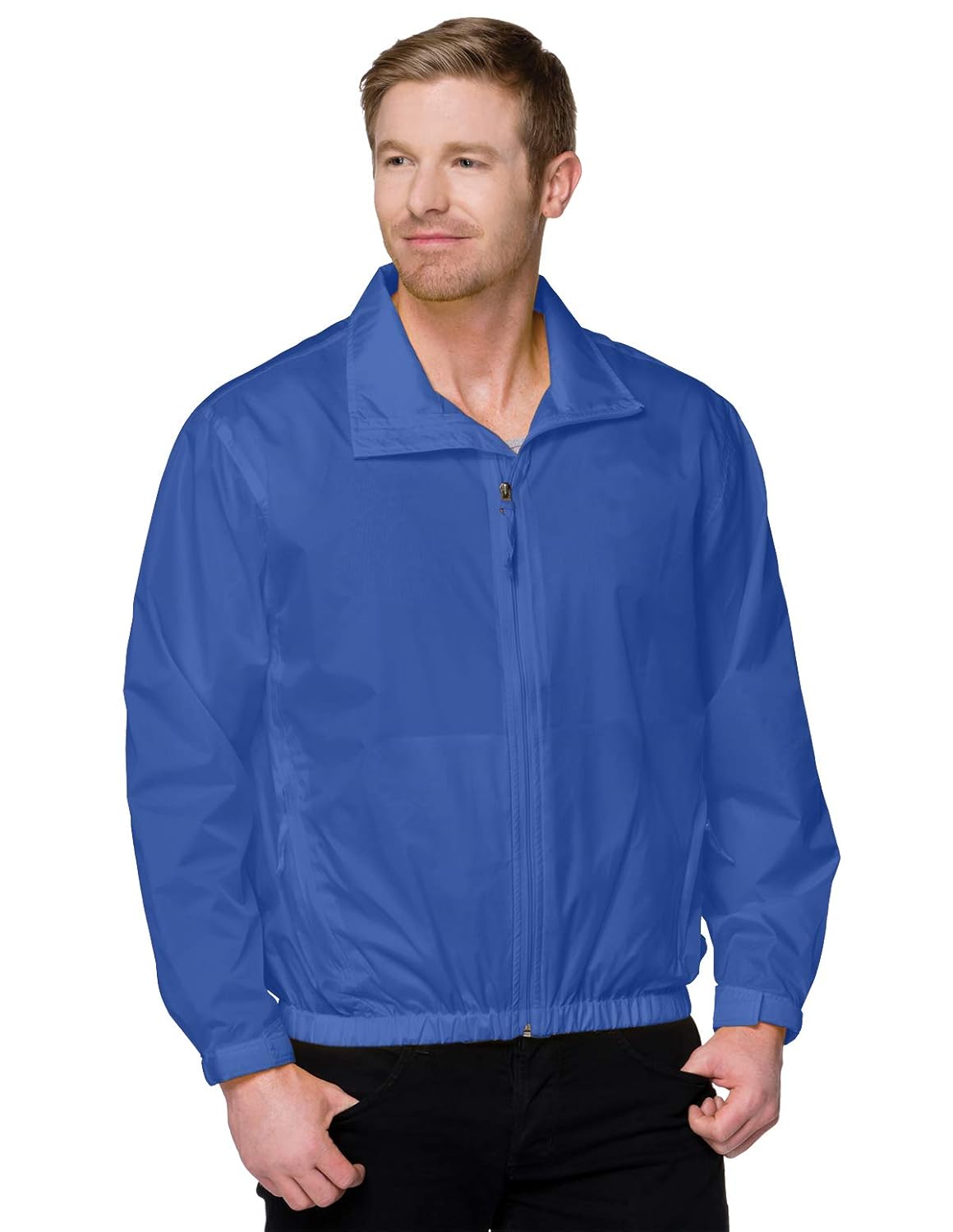 AFC Mens Lightweight Windbreaker Zip Up Jacket Small to 6x Big Tall Coat US Alpha 4X-Large Regular Tall
