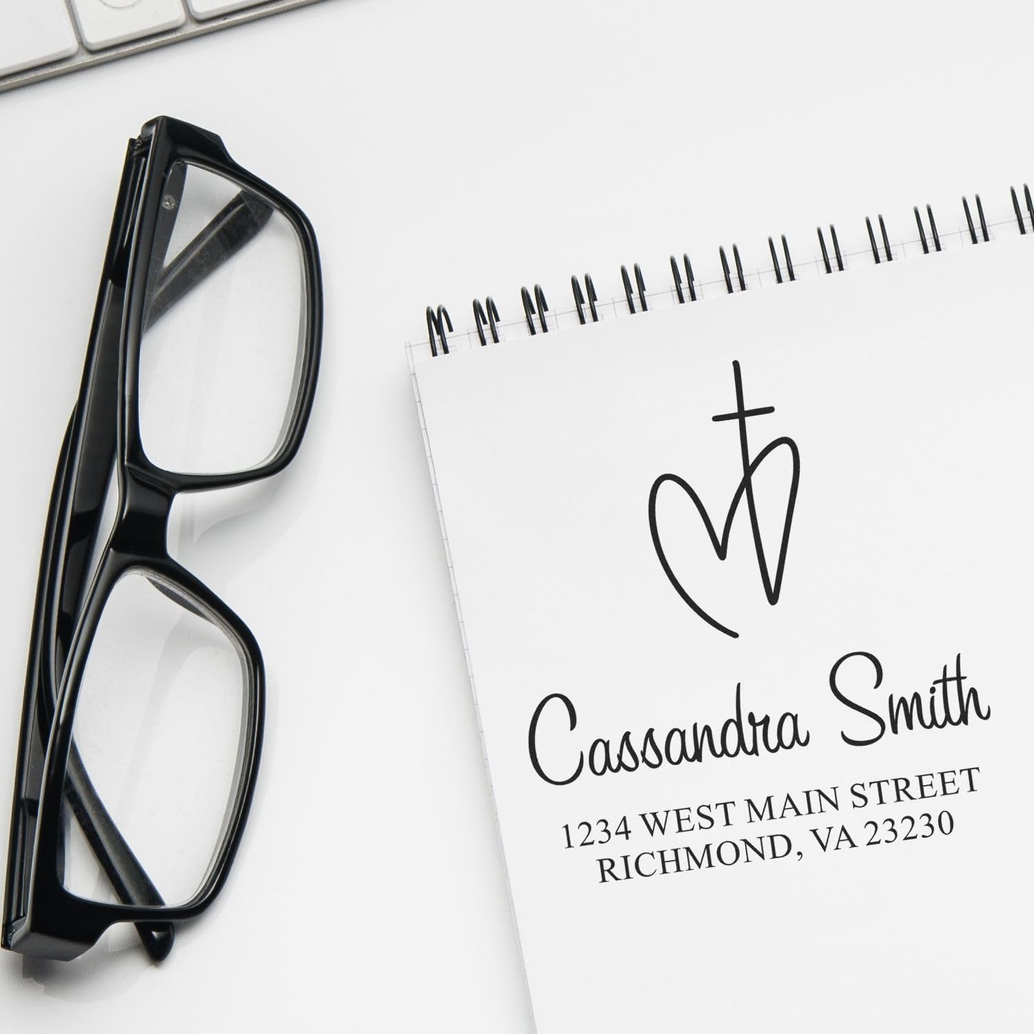 Personalized Return Address Stamper, Customized Mail Stamper, Self-Inking Sacred Faith Christian Design, Ideal for Religious Artists, Available in 5 Vibrant Ink Colors, Convenient 1-5/8 Size