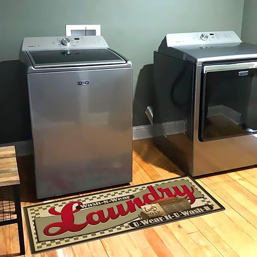 Miniatura 9 de Ukeler Keler - Alfombra y tapetes para cuarto de lavado, antideslizantes, duraderos, impermeables, 48 x 20 pulgadas