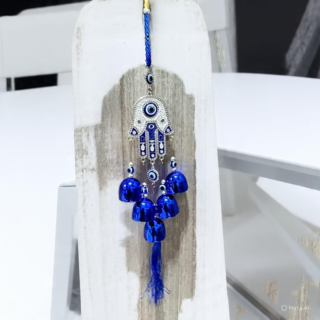 DT DECTONE Stone Nazar Battu Evil Eye Hanging Wall Decor Interior Accessories For The Home Good Fortune Vastu For Decoration And Prosperity- Wind Chime Bells, Blue 2