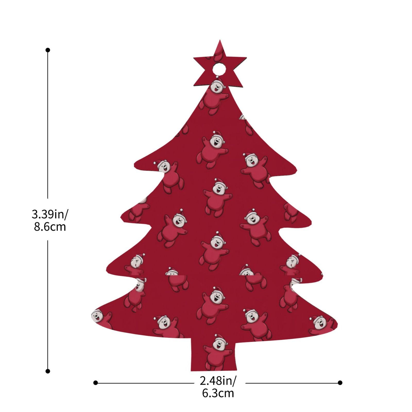 Illustration Bear Lot de 4 décorations de Noël scandinaves en bois naturel pour sapin de Noël rustique et confortable