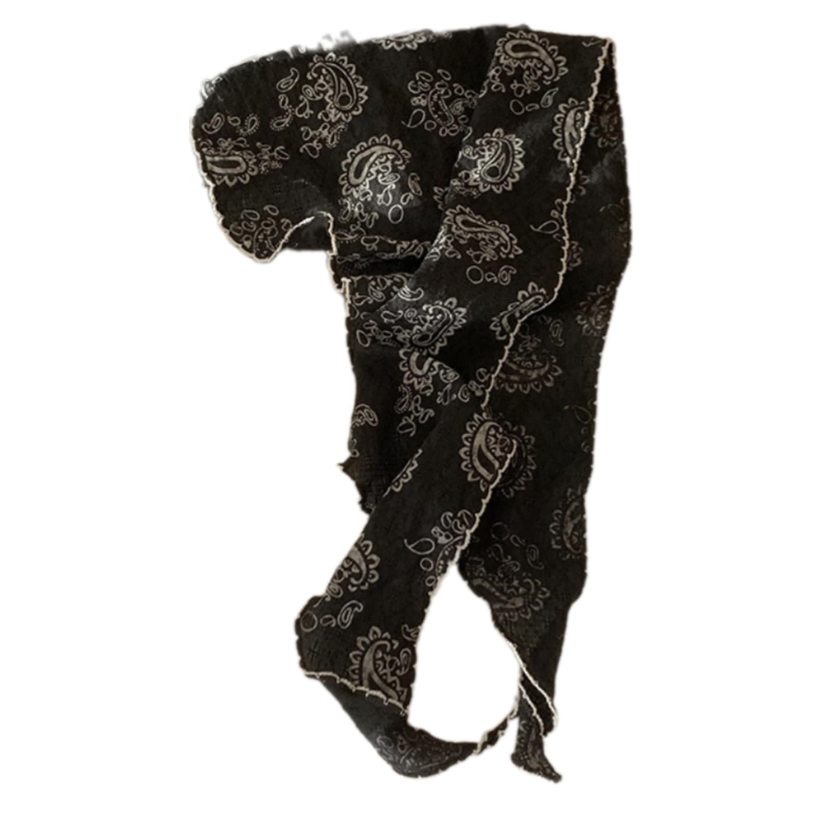 French Styles Triangular Headscarf Cashew Print Bandana Headwrap For Women And Girl Travel And Outdoor Activity Headwear