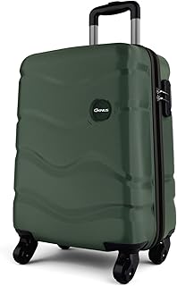 Safari Genius Fortis 55cm Cabin Trolley Bag Hard Case Polycarbonate, 4 Spinner Wheels, 360 Degree Wheeling Carry on Luggage, Travel Bag, Suitcase for Travel, Trolley Bags for Travel, Green