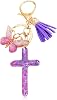 Cross Keychain Butterfly Bag Charms for Handbags Cross Purse Charms for Women Trendy Gifts