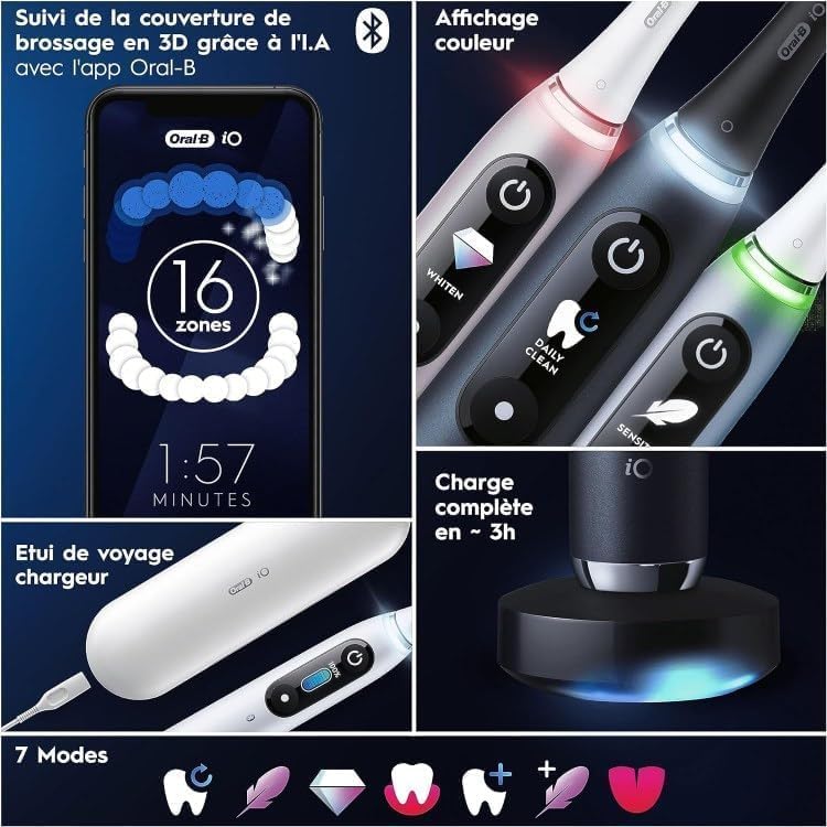 Oral-B iO Seria 9 Szczoteczka Elektryczna, Prezent Walentynkowy, 3 Końcówki, Stworzona w Technologii Braun, 7 Trybów, Etui Podróżne z Funkcją Ładowania, Różowa