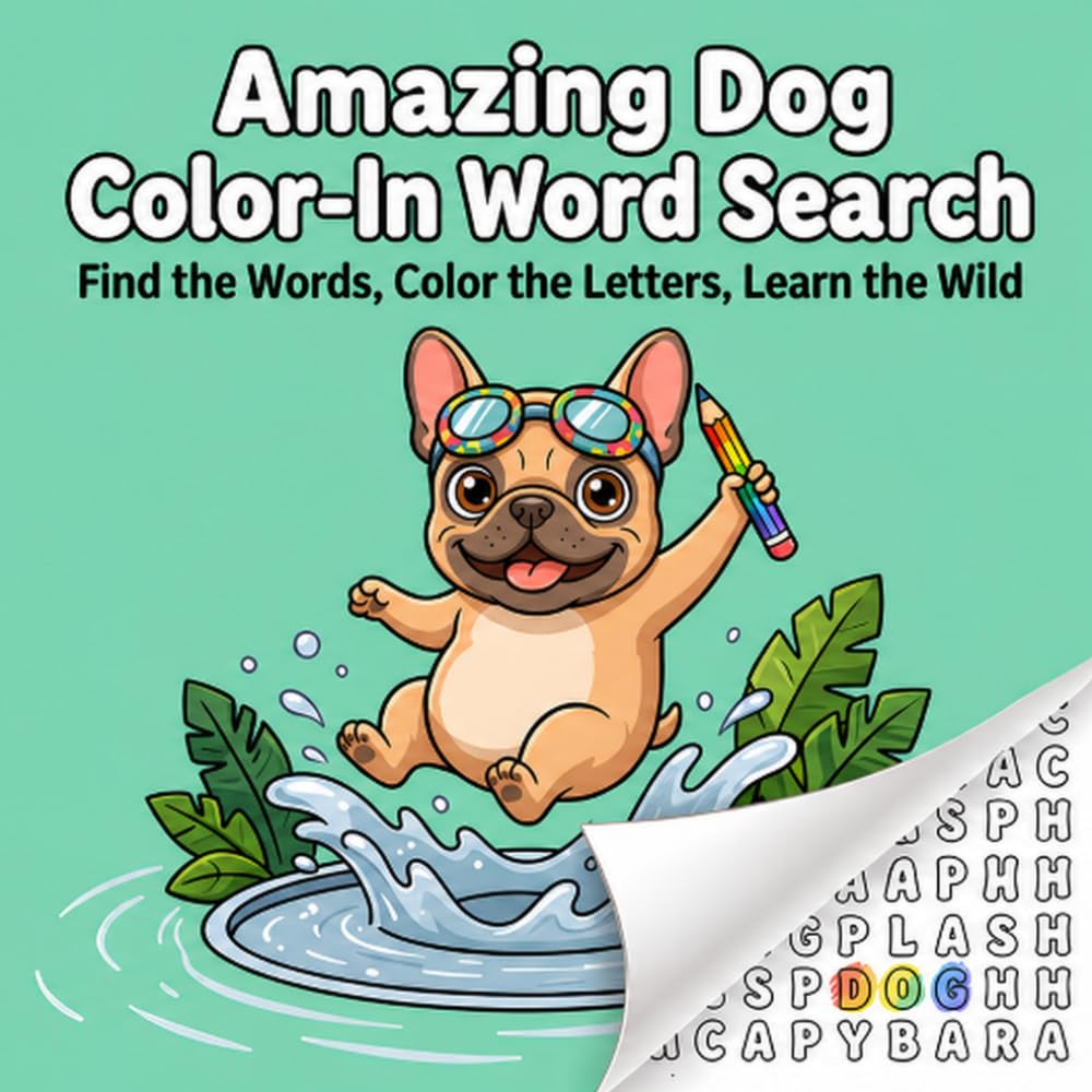 Amazing Dog Color-In Word Search: Find the Words, Color the Letters, Learn the Wild