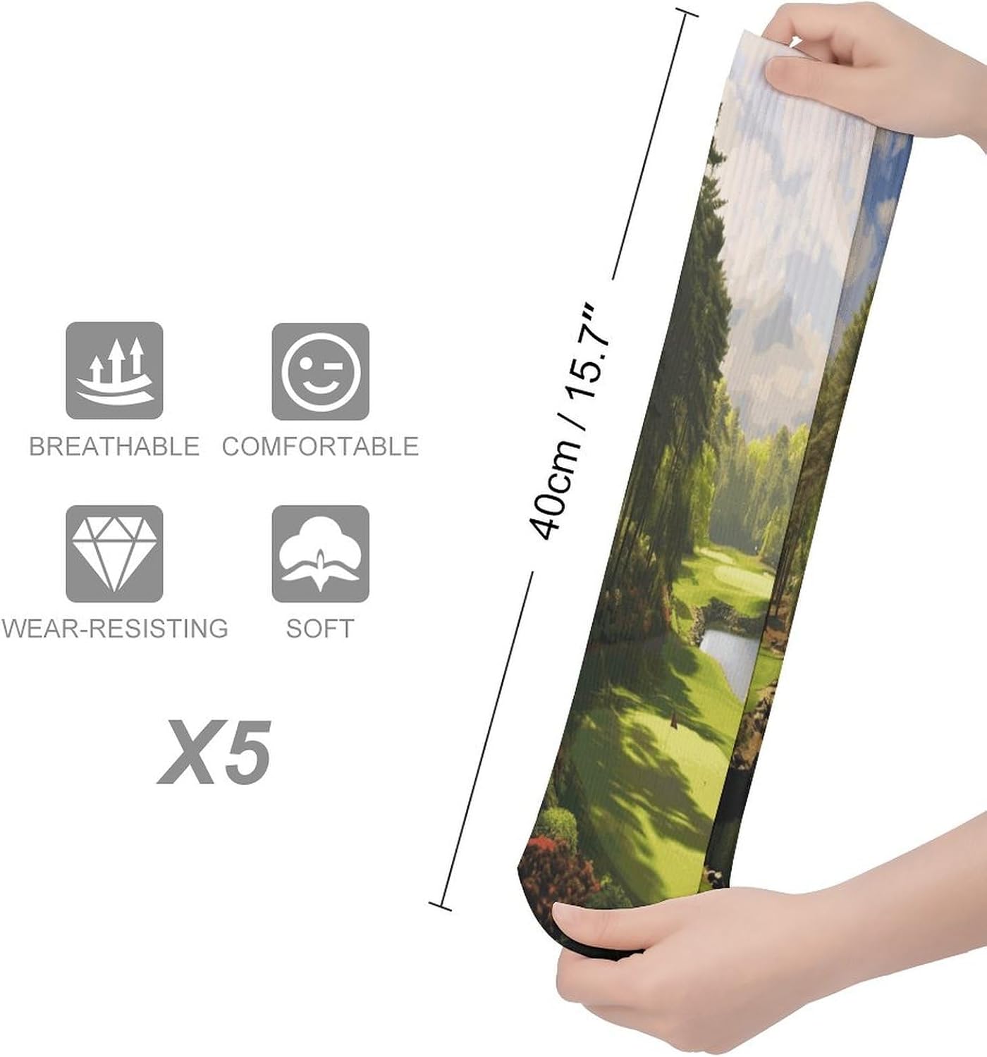 Golf Court Stocking - Cute Casual Long Athletic,Crew Sock for Men Women,Running Socks Soft Breathable for Gift