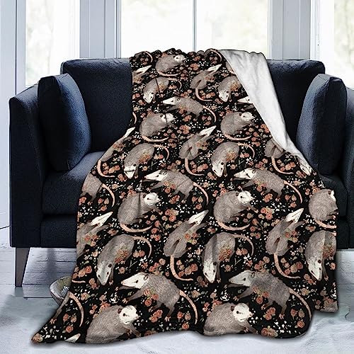 Carwayii Opossum Blanket Possums Blanket Possum Gifts Black Throw Stuffed