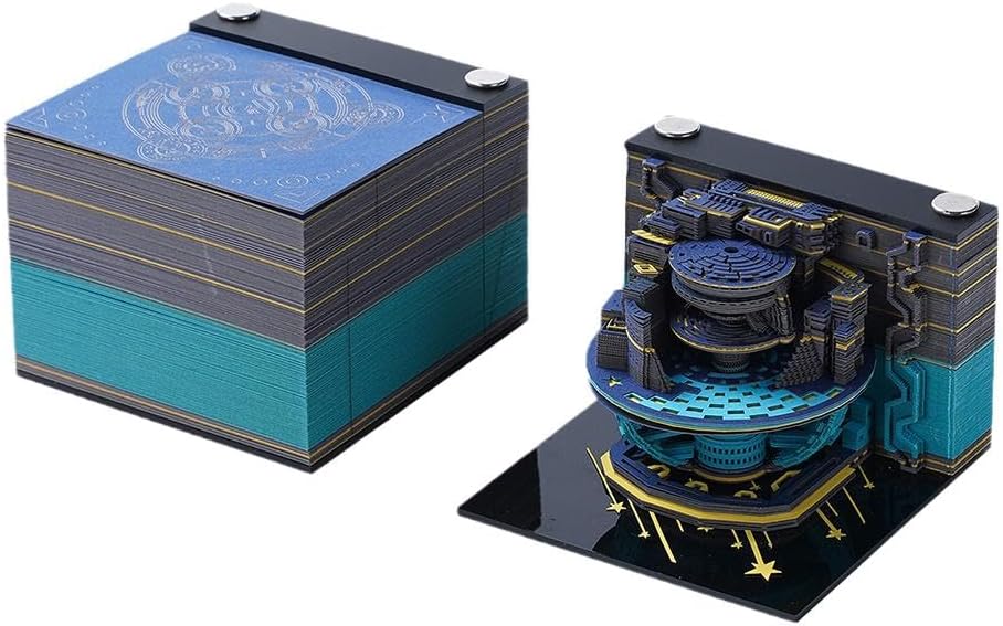 3D Paper Carved Earth Calendar Notebook Model Sci-Fi Tool Block Custom Note Note Decor Gifts Frien School 2023 J3D9 Earth Office