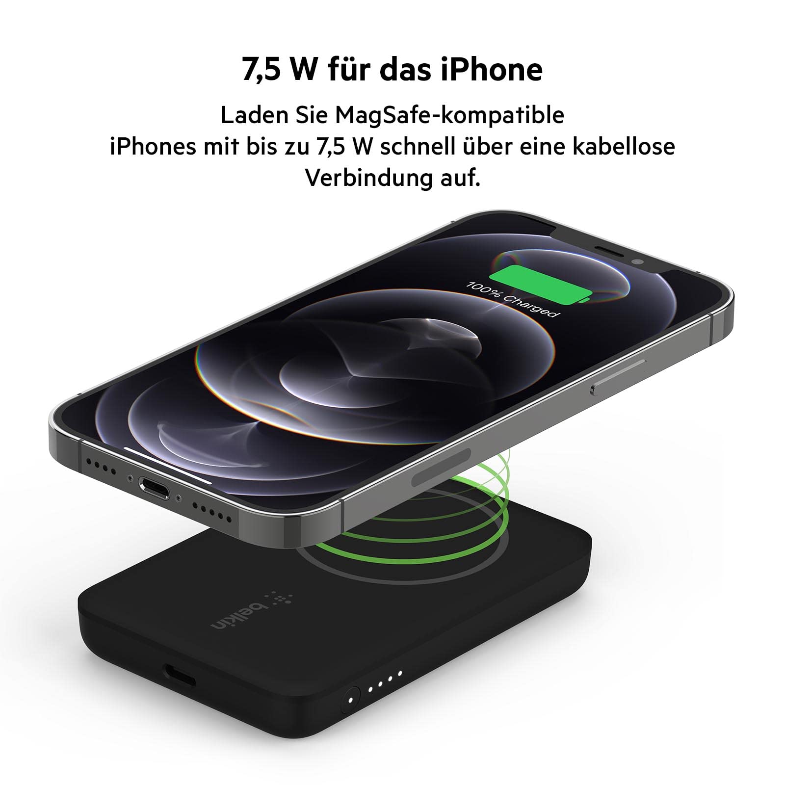 JEYORZY MagSafe Telefongriff Rund - Mit Adapterring & Kabellosem Laden