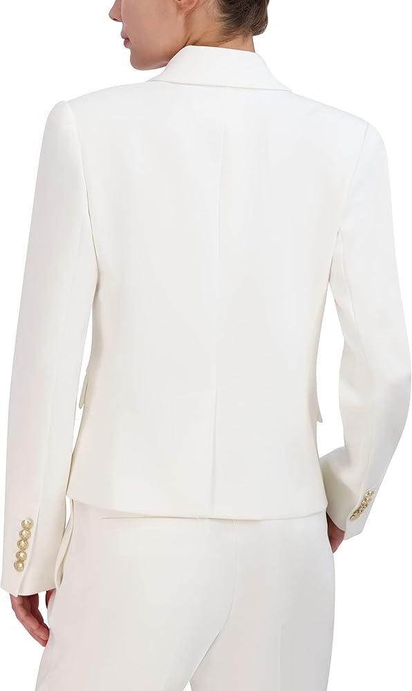 ⭐️人気作 ♡ BCBGMAXAZRIA 白ジャケット ベストジレ 新品♡　119 BCBGMAXAZRIA Women's V Neck Long Sleeve Double Breasted Fitted