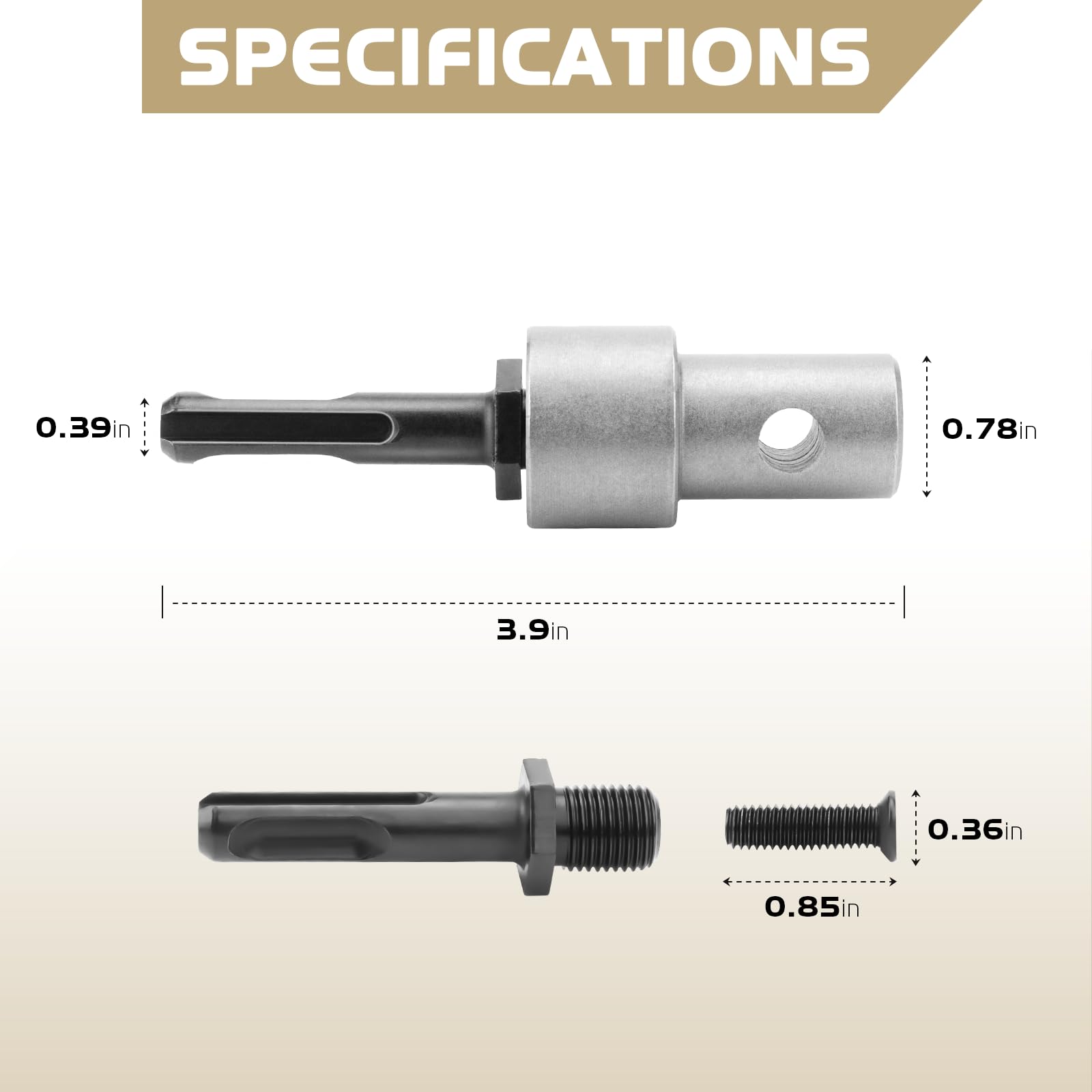 Earth Auger Drill Adapter for 1/2" SDS Plus Corded Cordless Drill — Amazon image 2
