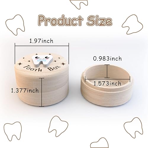 Miniatura 39 de Azbuk Caja de hadas de dientes para niñas con bolsa de fiary, bonita caja de madera tallada con diente 3D, almacena los dientes perdidos para niños
