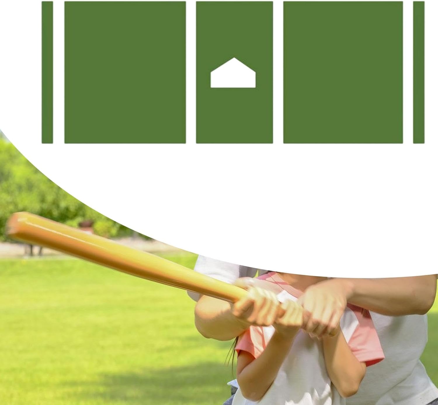 Baseball Hitting Mat Anti Slip Batting Cage Mat Sports Exercise Pad 55.12x35.43 Inch Baseball Batting Mat for Training Pitching- Green