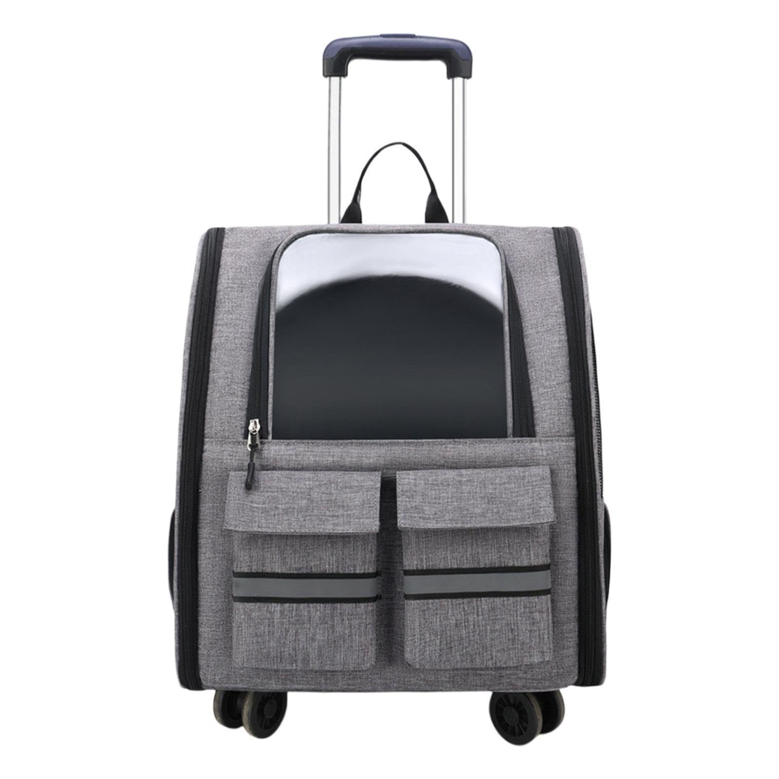 Transportín versátil con Ruedas para Gatos y Perros: Outdoor Adventures and Travel, Caja para Gatos con Ruedas, Transparente, para pasear y