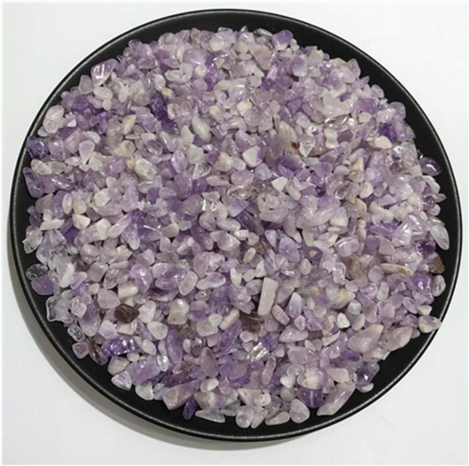 AITELEI 1 lb Natural Light Amethyst Crushed Stone Healing Reiki Crystal Irregular Shaped Stones Jewelry Making Home Decoration