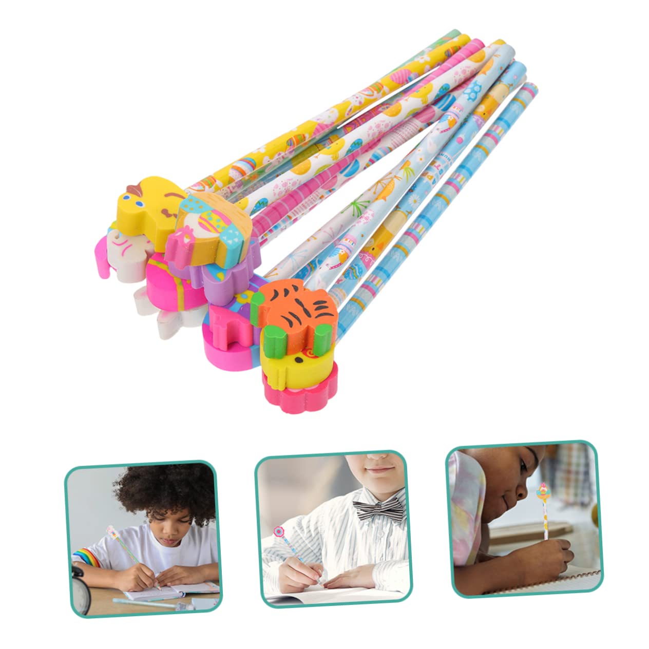 Gadpiparty 2 Sätze -bleistift Radiergummis Vier Whiteboard-radierer Bleistifte Tägliche Kinderstifte Studenten Liefern Kinderzubehör Graphitstifte Für Holz Stück * 2