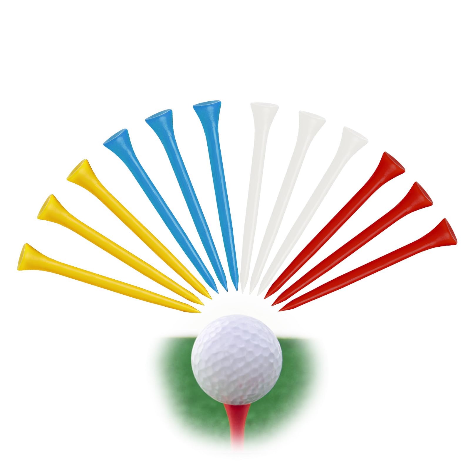 Jetstream 12 Piezas Colorido Tee de Golf Plástico 83mm, Tees de Golf Plástico Interior 83mm, compatible con Campos de Práctica de Golf, Competiciones Oficiales y Entrenamiento al Aire Libre
