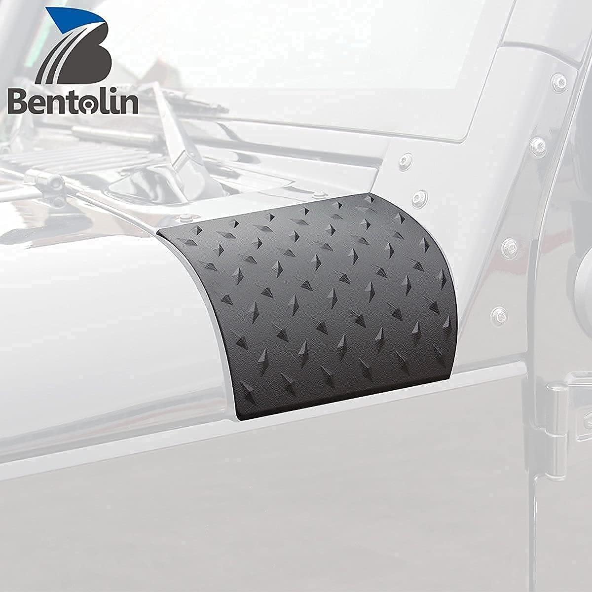 Bentolin Cowl Body Armor Powder Coated Finish Outer Cowling Cover Compatible with Jeep Wrangler JK Rubicon Sahara X Off Road Sport Unlimited 2/4 Door 2007-2018