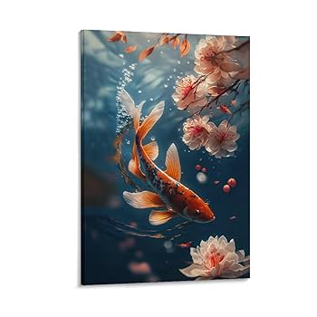 開運 金運 金 金魚 絵画 開運 金運 金 金魚 絵画 開運金魚と招福 額縁付き『グラフィック