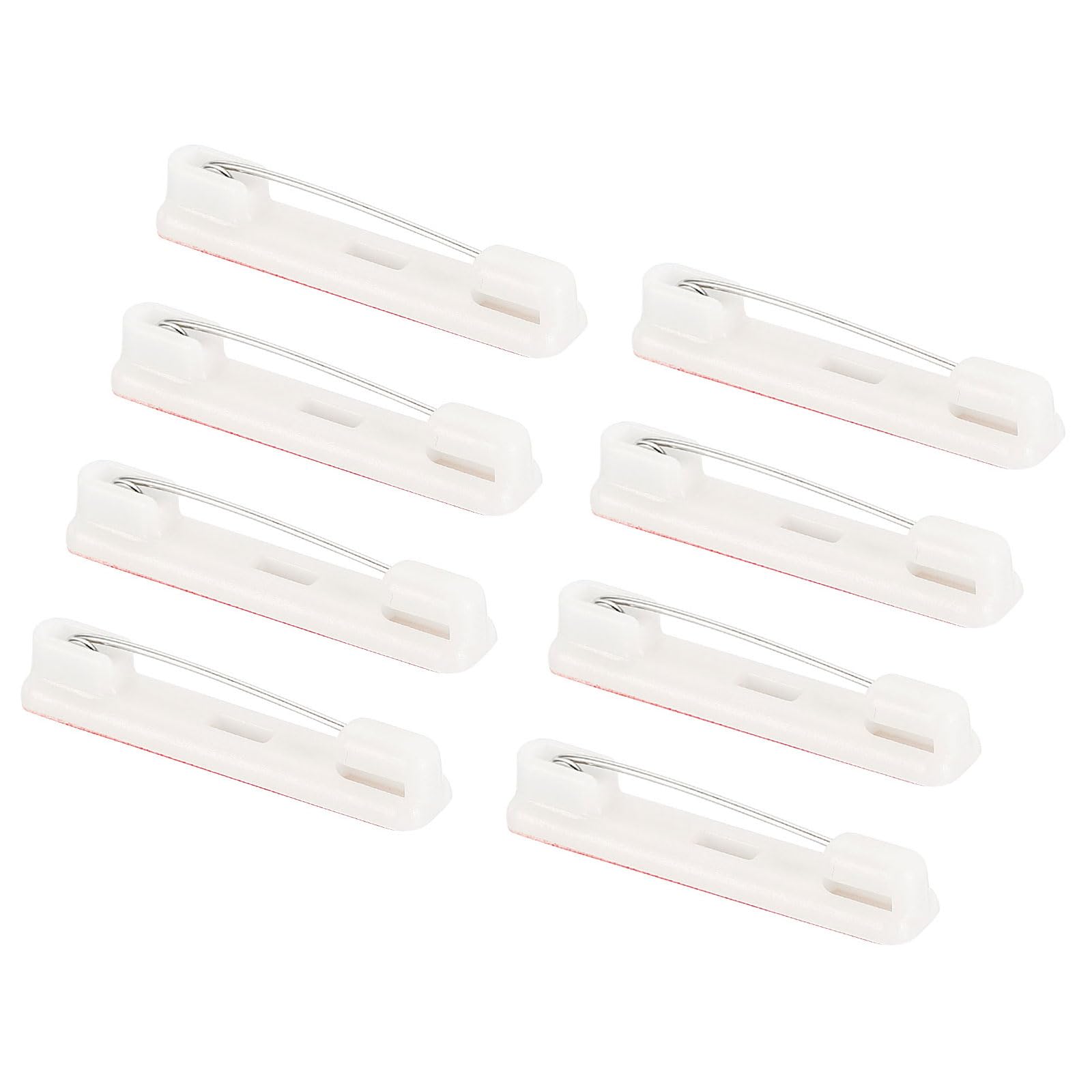 YOKIVE 50 Pcs Safety Bar Pins, Adhesive Brooch Clasp Pin Backs | Badge Crafts Making Great for Name Tags, Jewelry Making (White, 36mm)