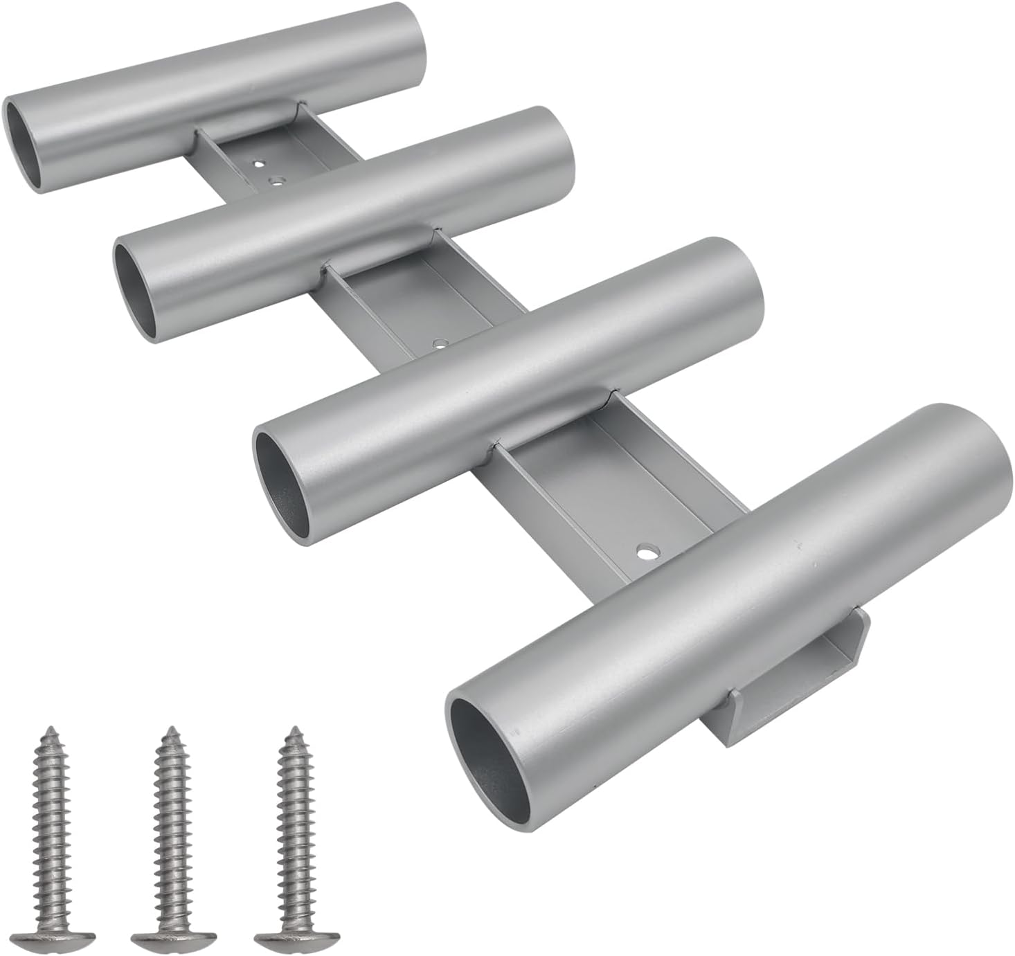 ISURE MARINE Aluminum Fishing Boat Rod Holder, 4 Link Tube Aluminum Rod Rack, Wall-Mounted Fishing Rod Holders,Tubes Linked Fishing Rod Rack for Garage Boats & Yacht