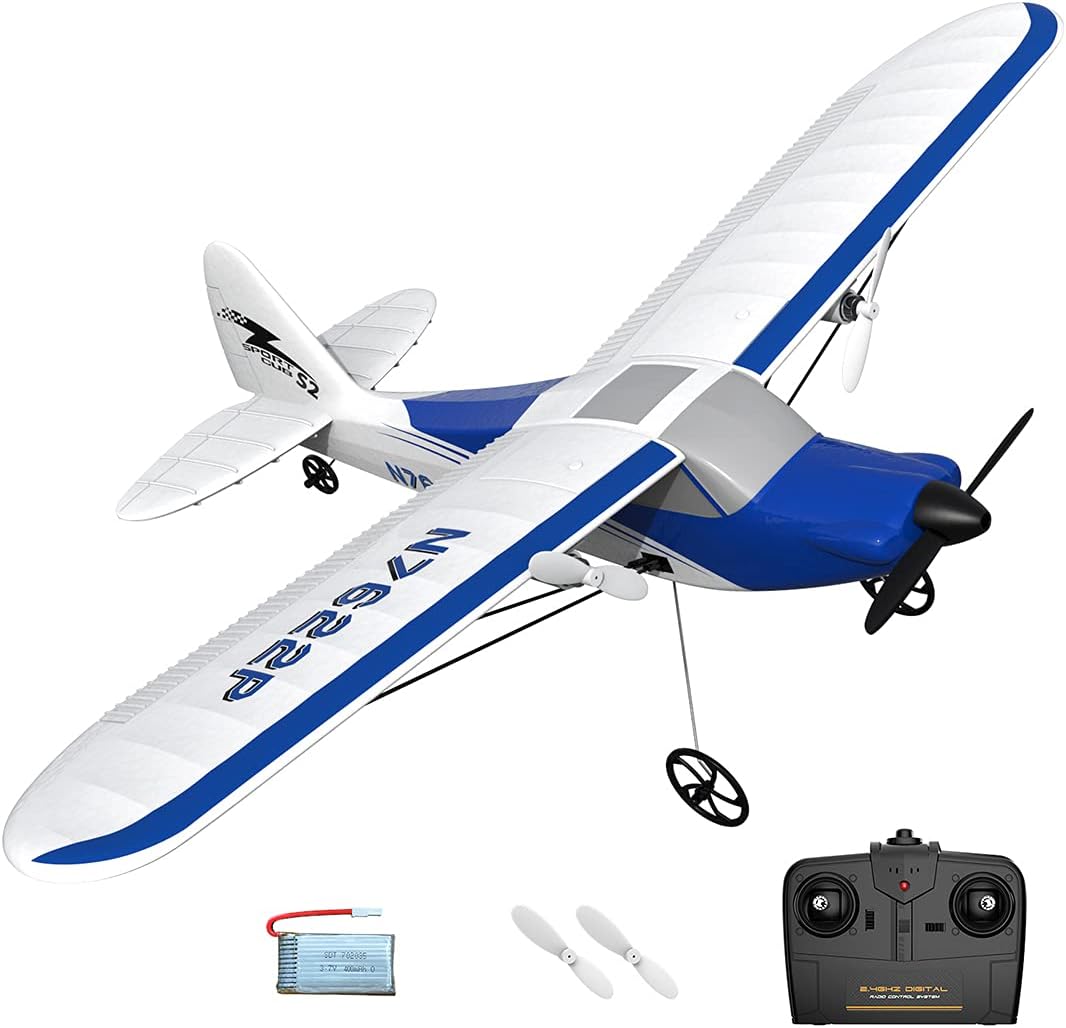 JOYFLY VOLANTEXRC Remote Control Airplane, RC Plane 4 Channel, RC Jet Ready to Fly, 400mm RC Aircraft with Xpilot Stabilization (762-2 RTF) - Doppelbatterien