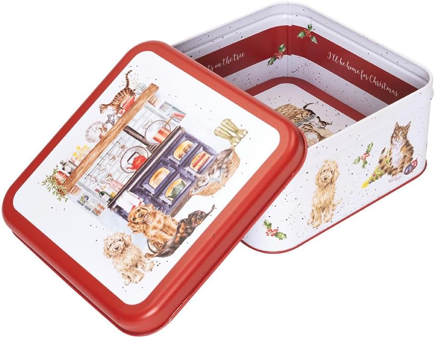 Wrendale Designs - Country Kitchen' Dog and Cat Christmas Square Tin