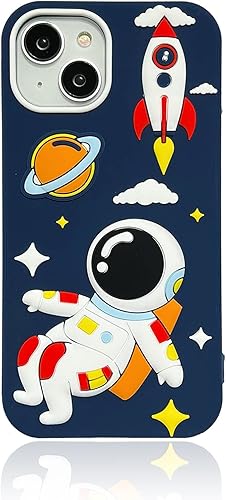 Funda para iPhone 12 Pro Max, linda funda 3D Kawaii para teléfono, divertida funda de astronauta cohete espacial de dibujos animados de oso, funda disponible en Yaxa El Salvador