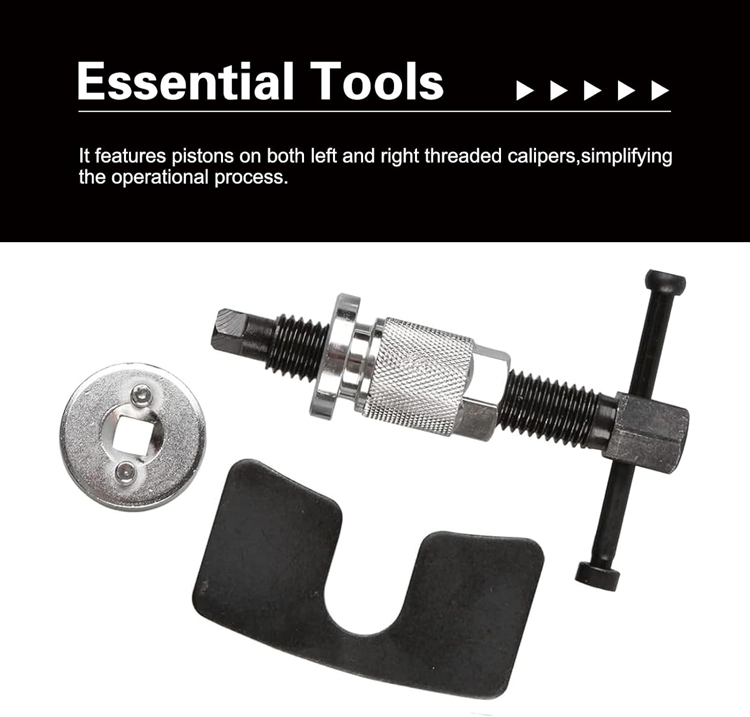 Car Brake Piston Wind Back Tool, Rust-proof Alloy Car Brake Pistons Wind Back Tool, 3PCS Auto Brake-Caliper Piston Rewind Kits, with Double-Sided Push Heads, Universal for RVs, SUVs, Trucks