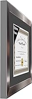 Vista 3 de Creative Picture Frames Carnegie - Marco de diploma de acero inoxidable con acabado de acero inoxidable de 12 x 16 pulgadas con vidrio negro