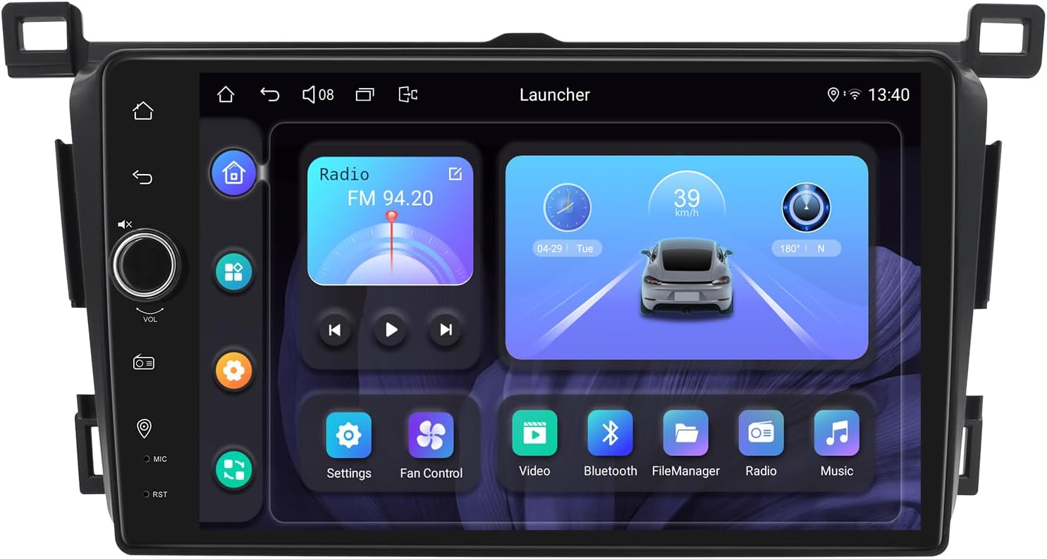 JOYING Car Radio for Toyota RAV4 2013-2018 Android 13 Head Unit 9 Inch Touch Screen Car Stereo with Carplay & Android Auto, GPS Navigation, Bluetooth, SWC, AM/FM Radio(JY-TT186N8)