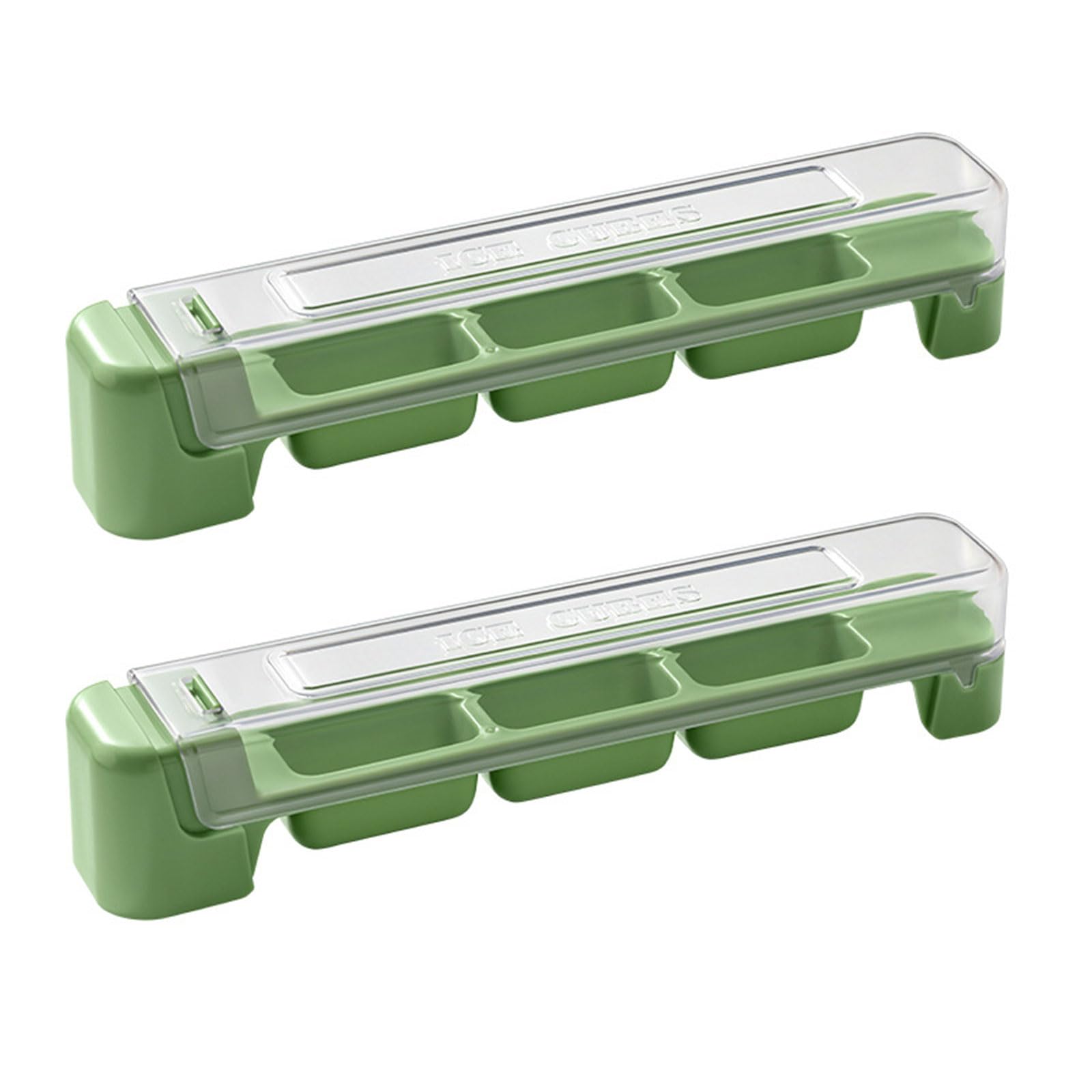 Buxuaaaa Green 2 Pack Ice Cubes Tray Ice Cubes Molds Rectangular Shape Maker Tray Molds Suitable For Beverages Juices Food Grade