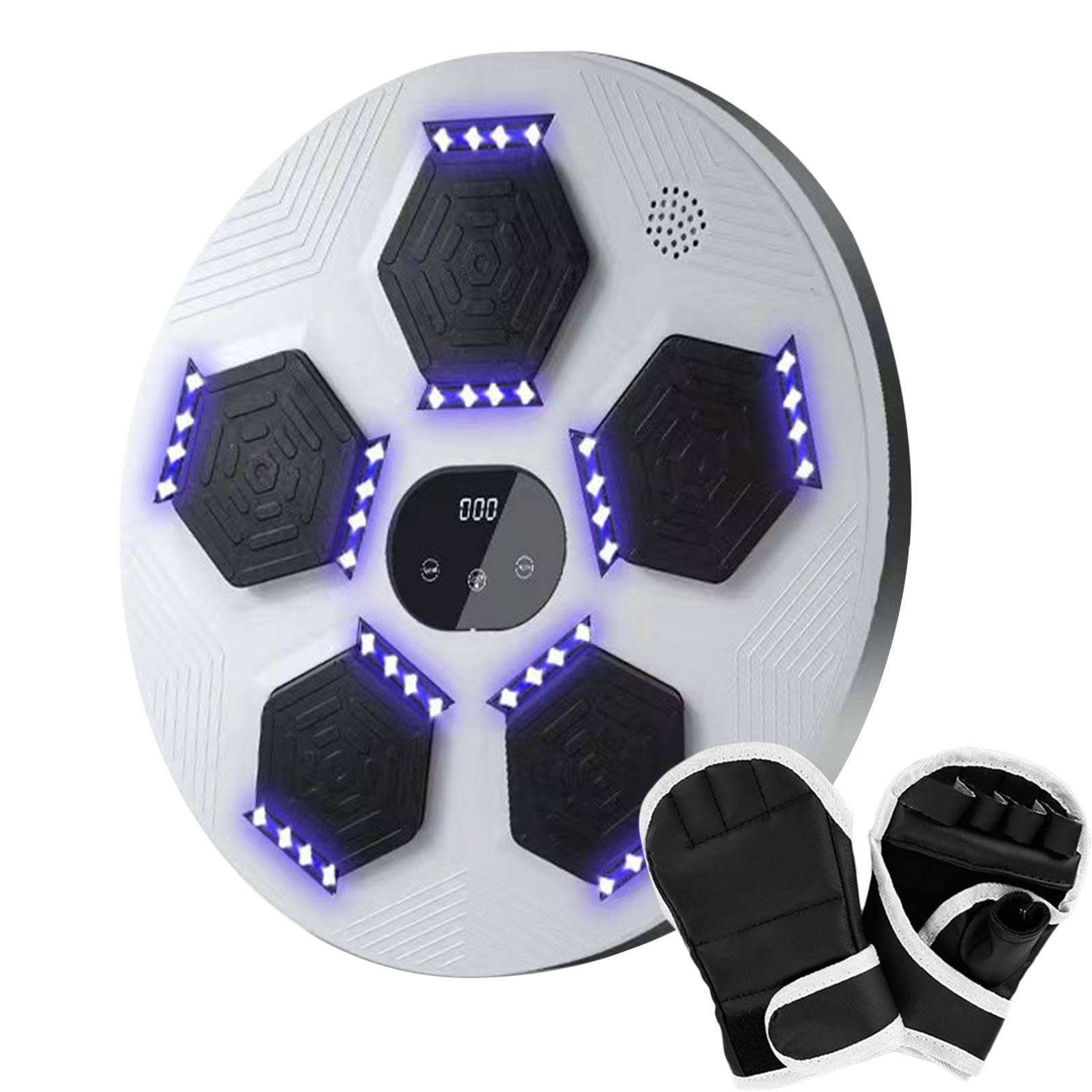 Music Boxing Machine - Macchina da boxe da parete, attrezzatura da allenamento | Punzonatrice elettronica con modalità di illuminazione, boxer musicale regolabile per allenamento al chiuso
