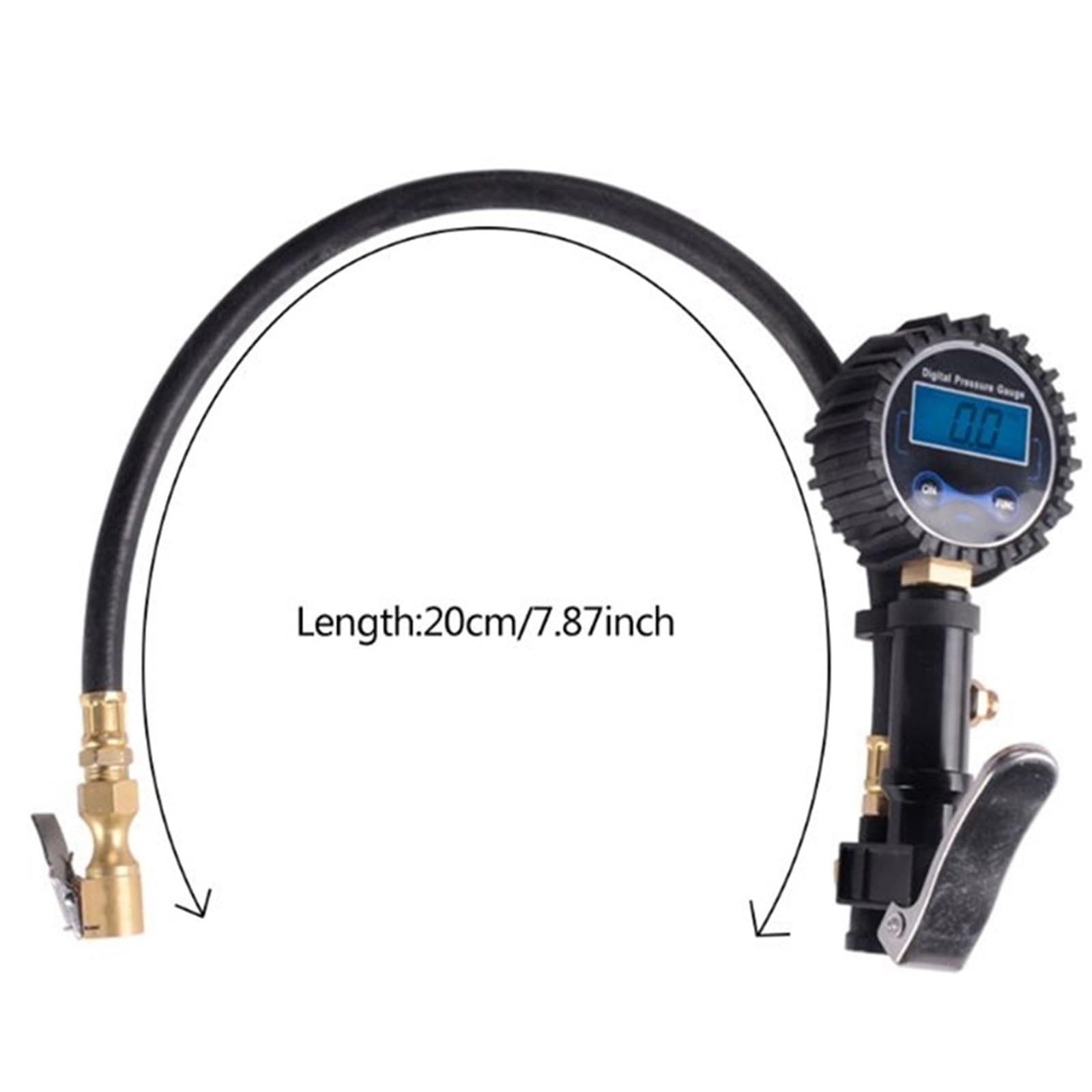 Manometre Pression Pneu Coupleur de connexion rapide de pompe de compresseur d'air de jauge de pression de gonfleur de pneu numérique for la moto de camion de voiture Gonfleur Pneus Voiture (Color :