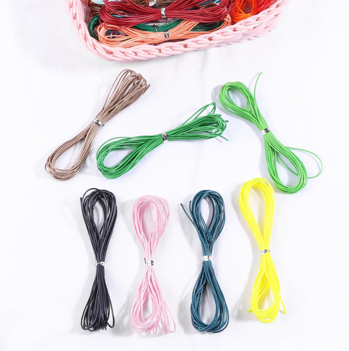 23pcs Colorful Hand Woven Waxed Rope for Bracelet and Necklace Making