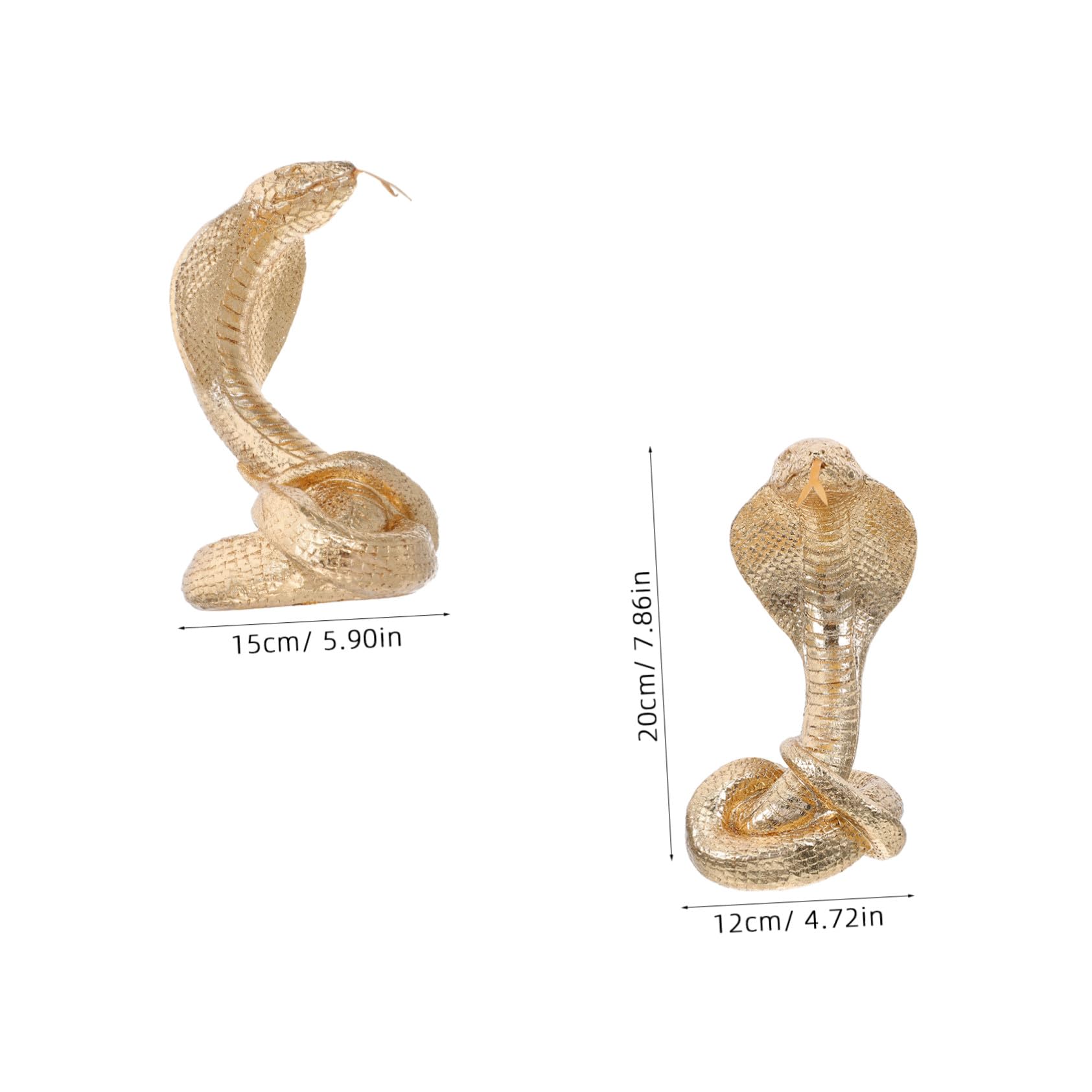 Generic Posąg kobry z żywicy złota figurka zwierzątko na Feng Shui dekoracje biurowe Lucky Snake figurka kolekcjonerska dekoracja wewnątrz i na zewnątrz